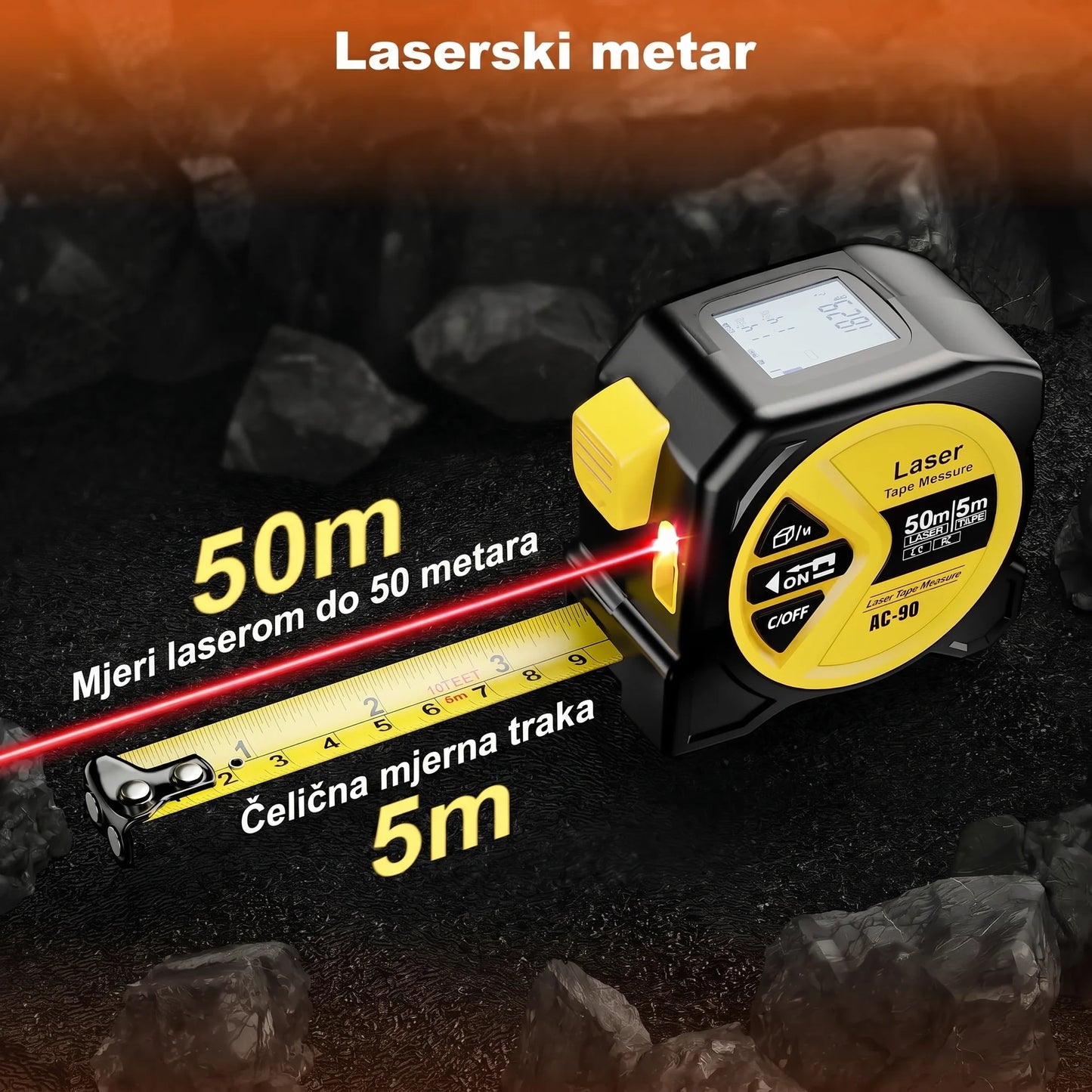 Profesionalni Digitalni laserski metar 2-u-1