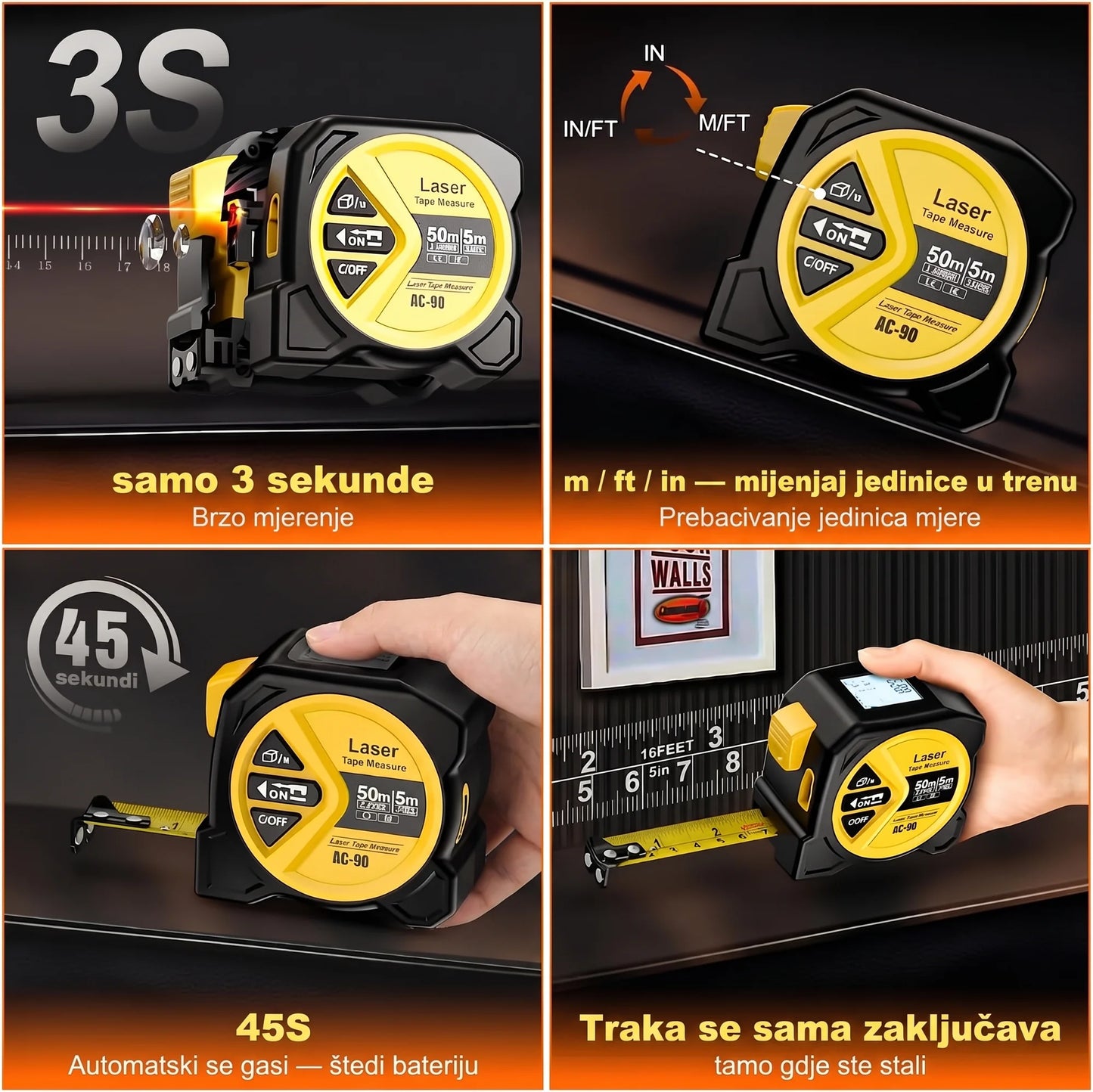 Profesionalni Digitalni laserski metar 2-u-1