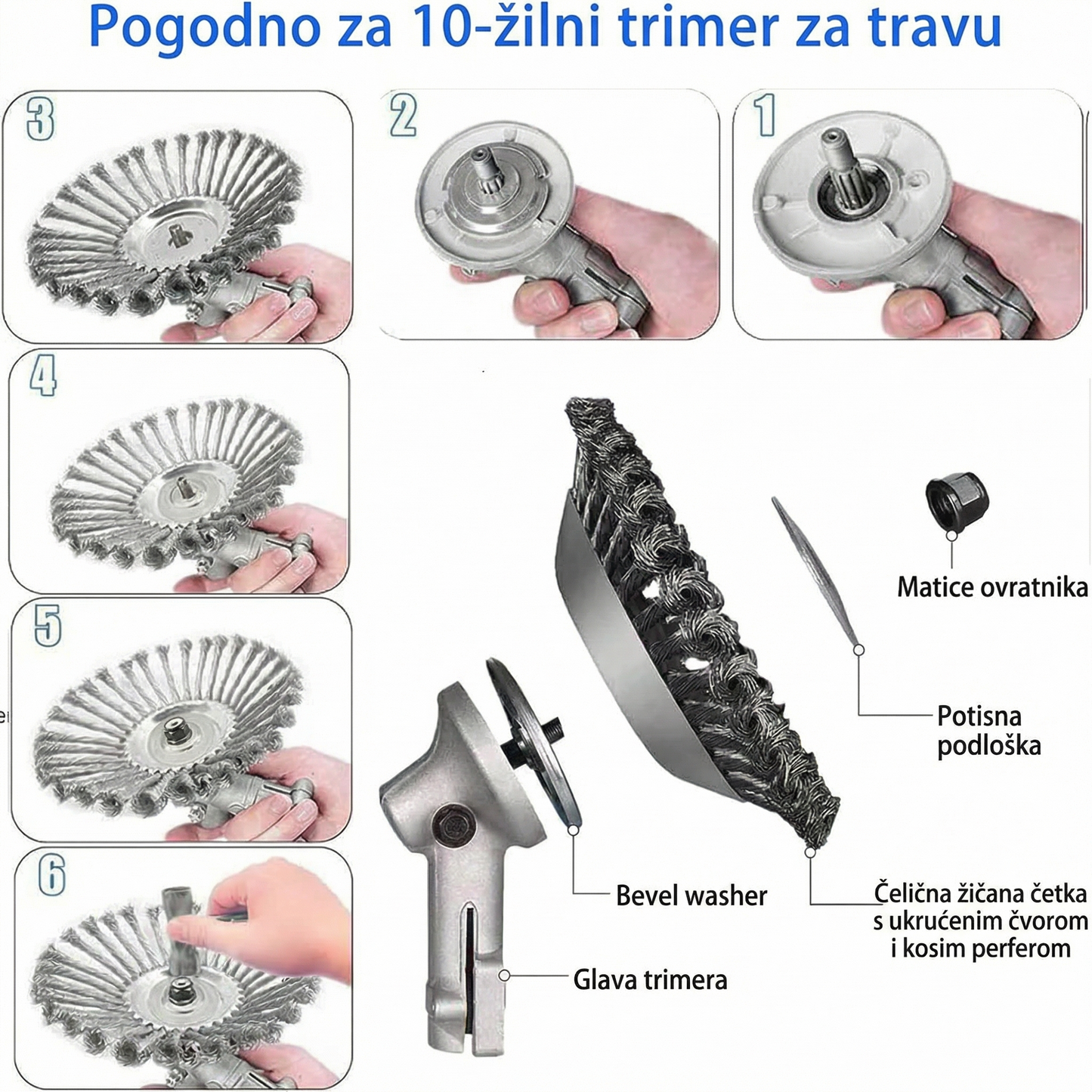 Neuništivi čelični žičani disk za trimer