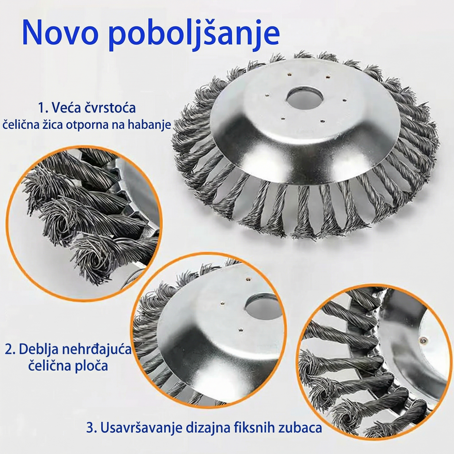 Neuništivi čelični žičani disk za trimer