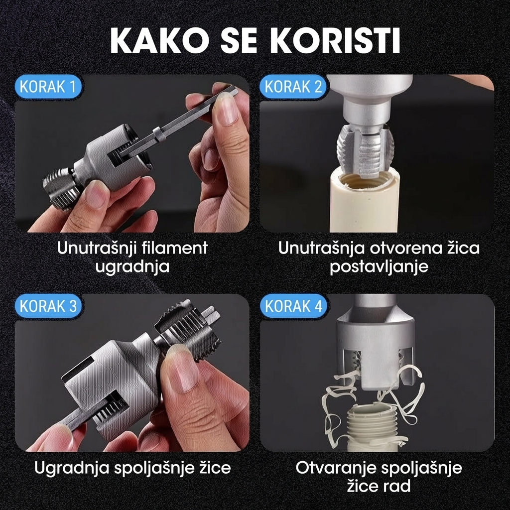 Alat za Unutrašnje i Vanjske Navoje Cijevi (Set od 2 Komada) - 1/2 i 3/4 cola